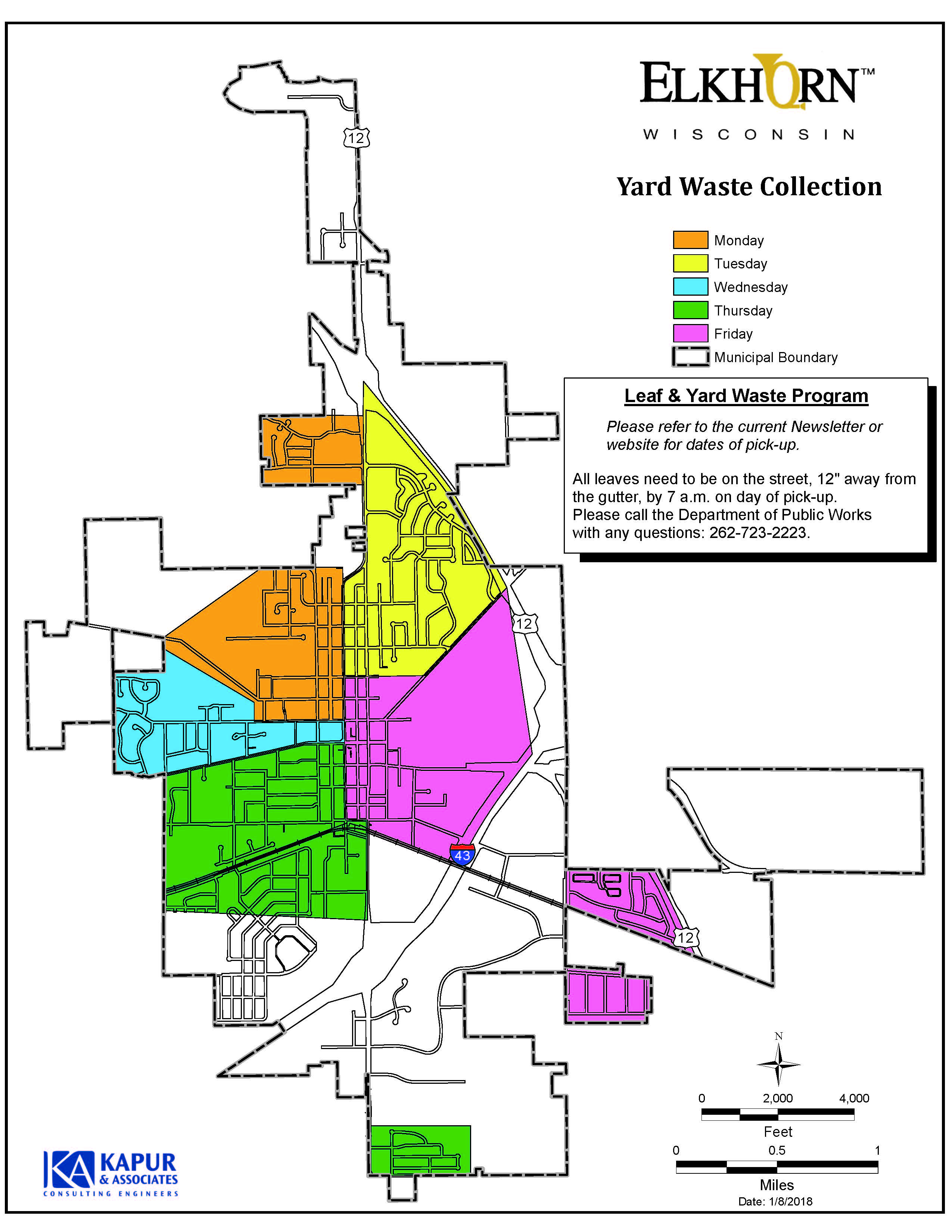 Yard Waste Collection Map