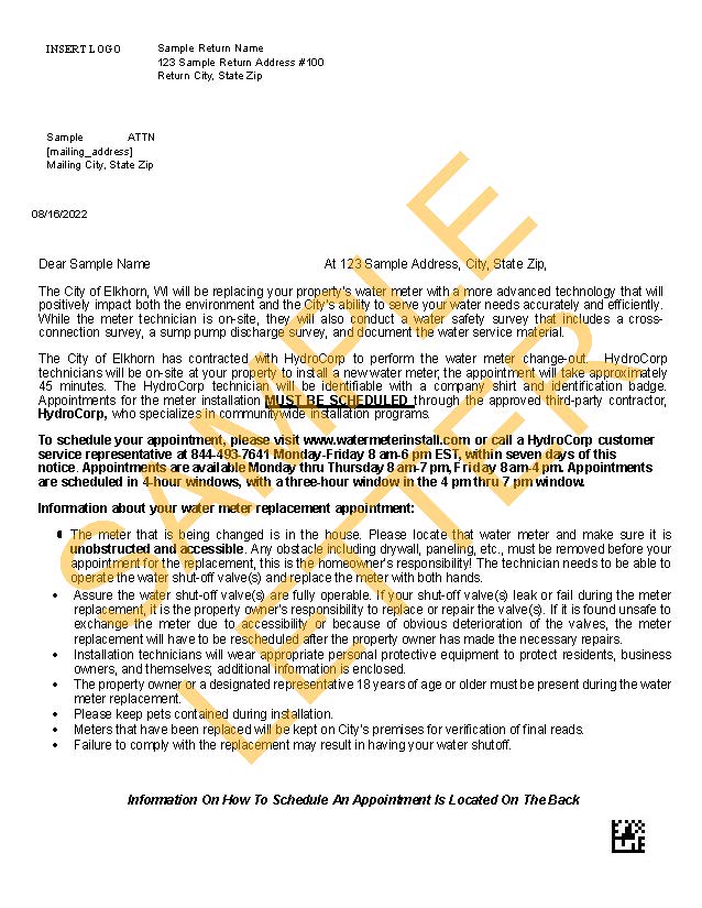 Hydro corp sample letter